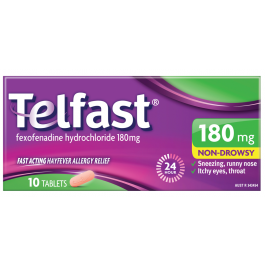 Telfast 180mg GREEN 10 Tablets
