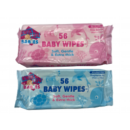 Baby Wipes 56pk Blue 6 Pink 6
