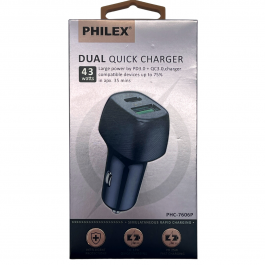 Dual QC 43W USB+Type C PHILEX