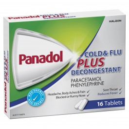 Panadol Cold & Flu + Decongestant 16 Tablets
