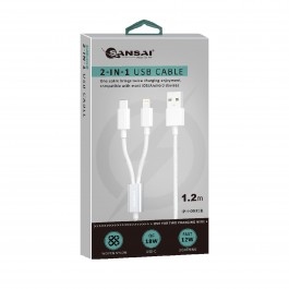 2in1 USB Cable USB-C>Lightning