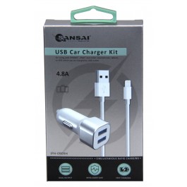 iPhone Car Dual USB 4.8A Sansai