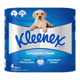 KLEENEX Complete Clean Toilet Paper 4pk