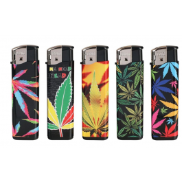 Boom Electric Lighter LEAVES4 50PK