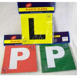 P Plate plastic red 