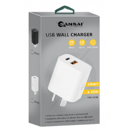 Wall Charger USB-C+USB-A SLIM
