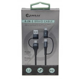 4-IN-1 Braided Cable PD 60W