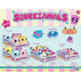 Squeezamals Display of 4 Pcs