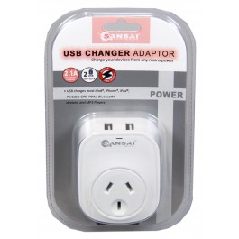 Wall Charger 2 USB + Socket