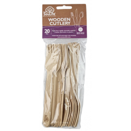 EcoSouLife Wooden Forks 20PK