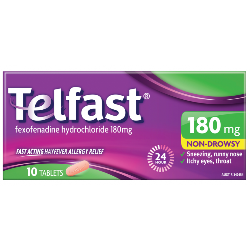 Telfast 180mg GREEN 10 Tablets