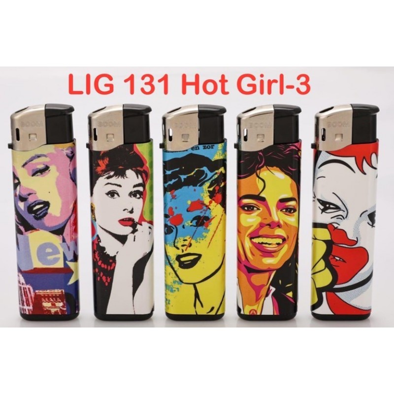 Boom Electric Lighter HOT GIRLS-3 50PK