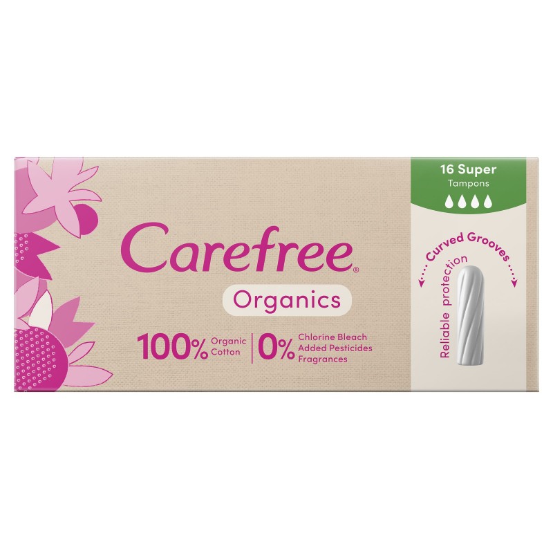 Carefree Tampons Organics SUPER 16pk