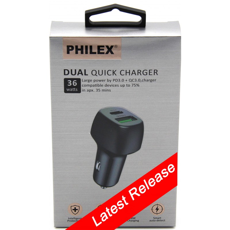 Dual QC 36W USB + Type C PHILEX