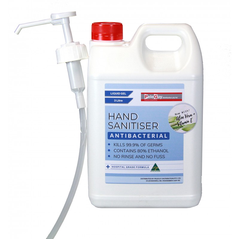 Hand Sanitiser Gel 3L Liquid Gel  AUS made + Pump