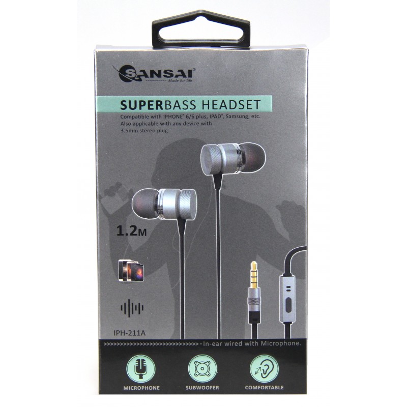 Earphones + Mic 211A