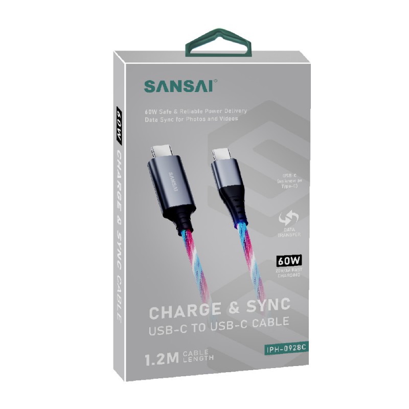 USB-C TO USB-C LED Light up RGB cable
