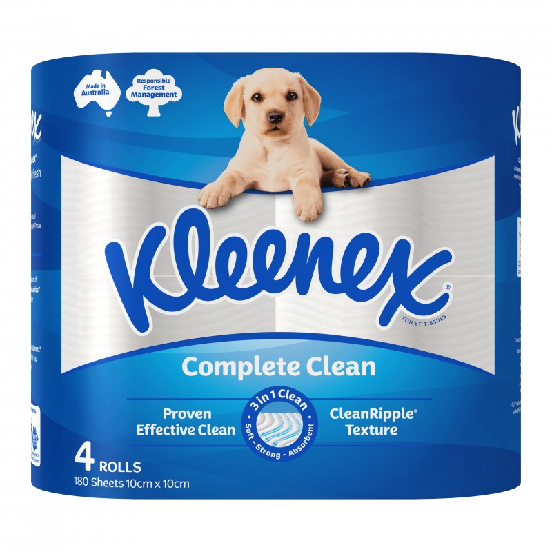 KLEENEX Complete Clean Toilet Paper 4pk