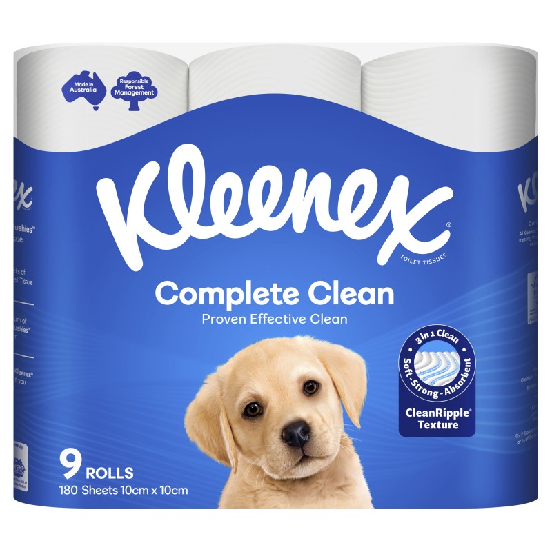 KLEENEX Complete Clean Toilet Paper 9pk