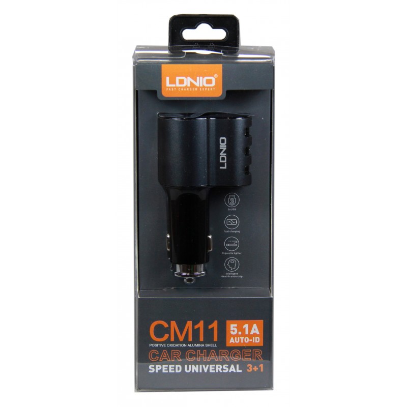 3 USB Car Charger 5.1A + Cig Lighter 