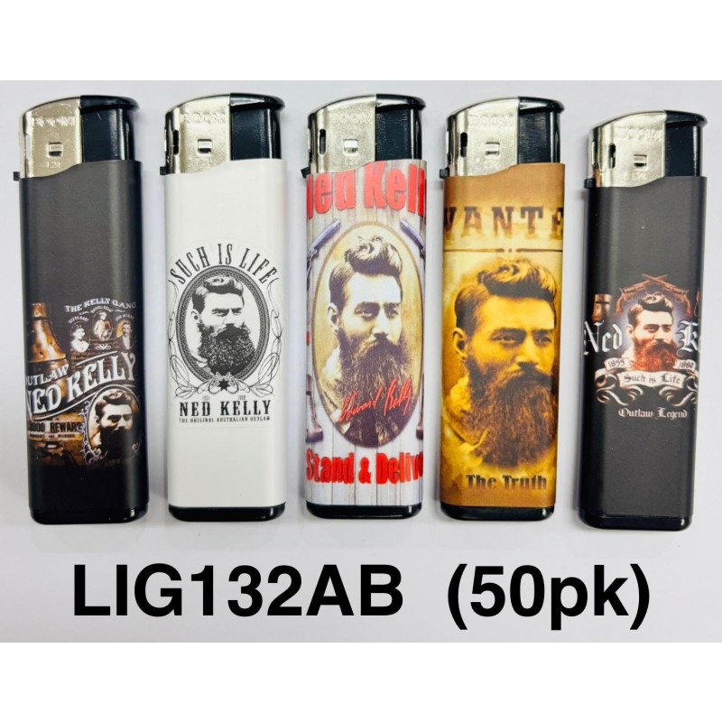 Boom Elec Lighter Ned Kelly3 50PK