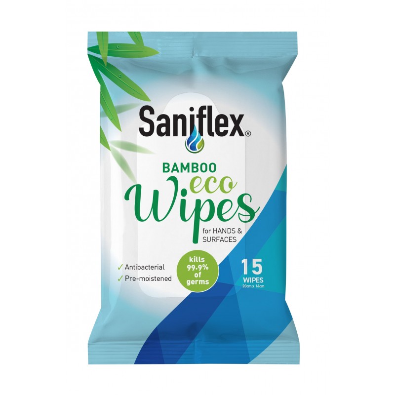 Saniflex BAMBOO Eco Wipes 15PK