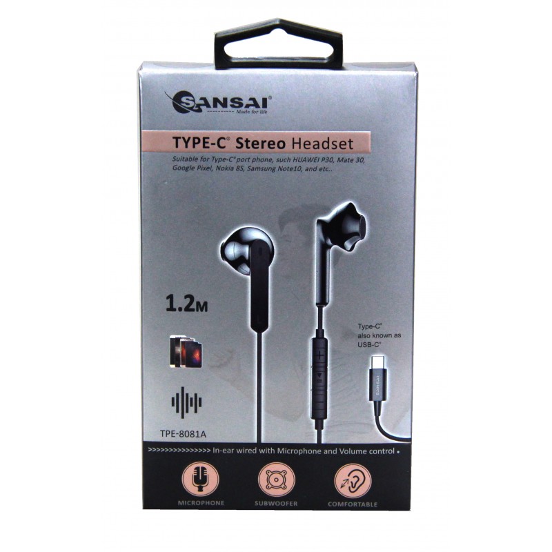 Earphones Stereo + Mic Type-C 