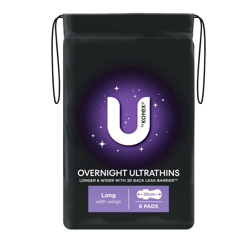 U By Kotex O/N U/Thin LONG 8PK
