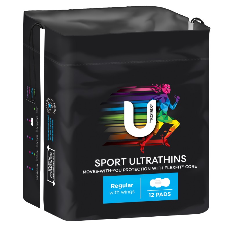 U By Kotex Pads U/T SPORT REGULAR 12PK