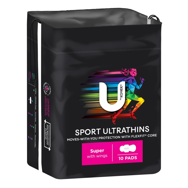U By Kotex Pads U/T SPORT SUPER 10PK