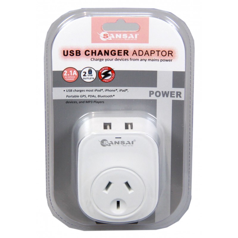 Wall Charger 2 USB + Socket