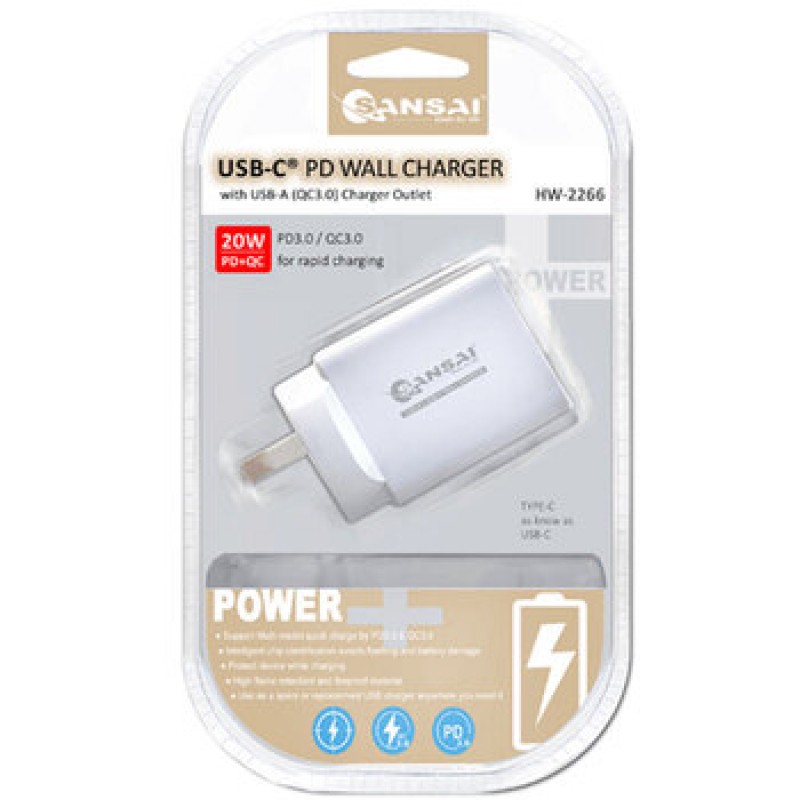 Wall Charger USBC(3A)+A(3A)20W