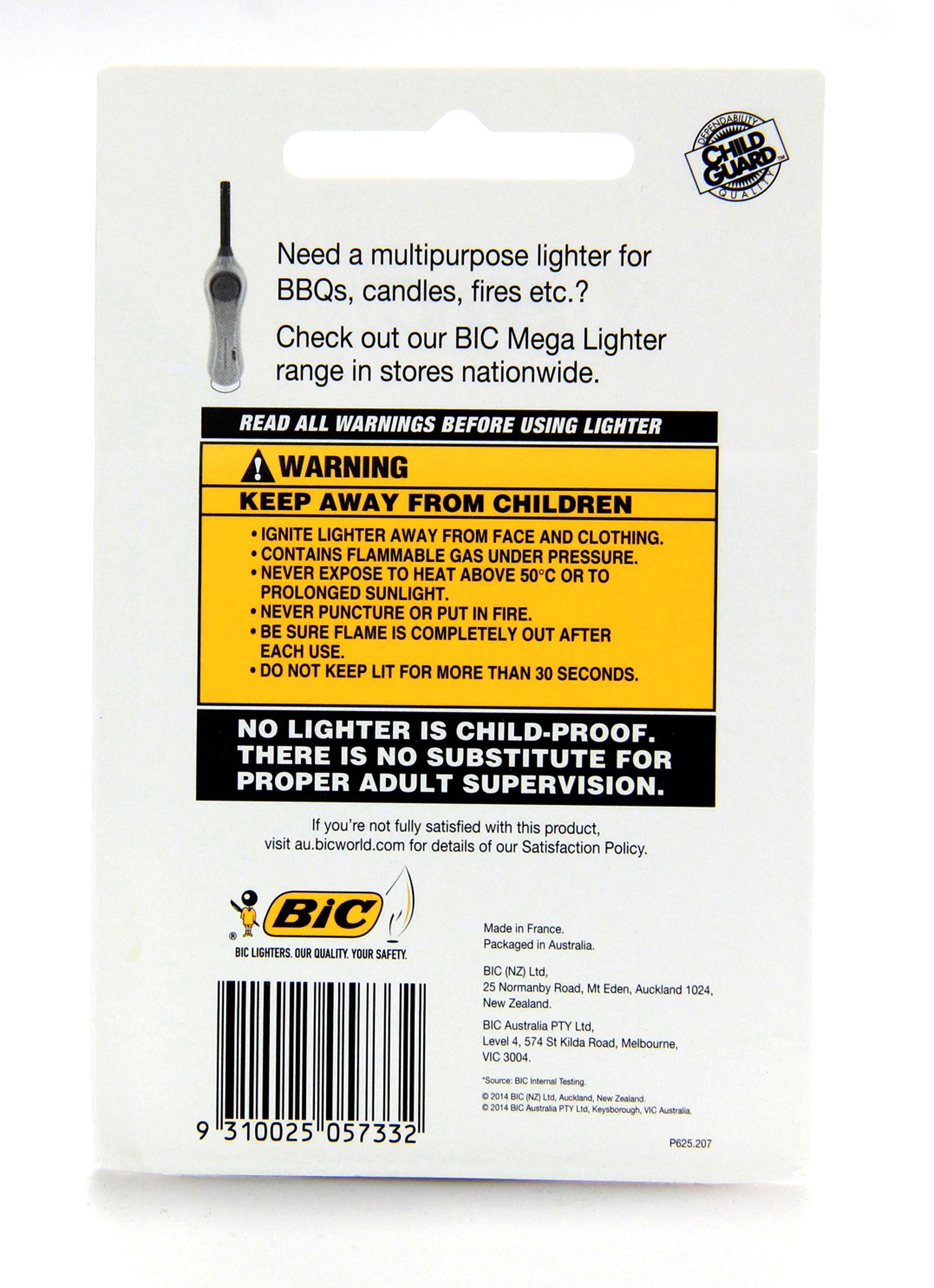 Bic Lighter Pack of 3 PeleGuy Distribution Pty Ltd 1300 377 341