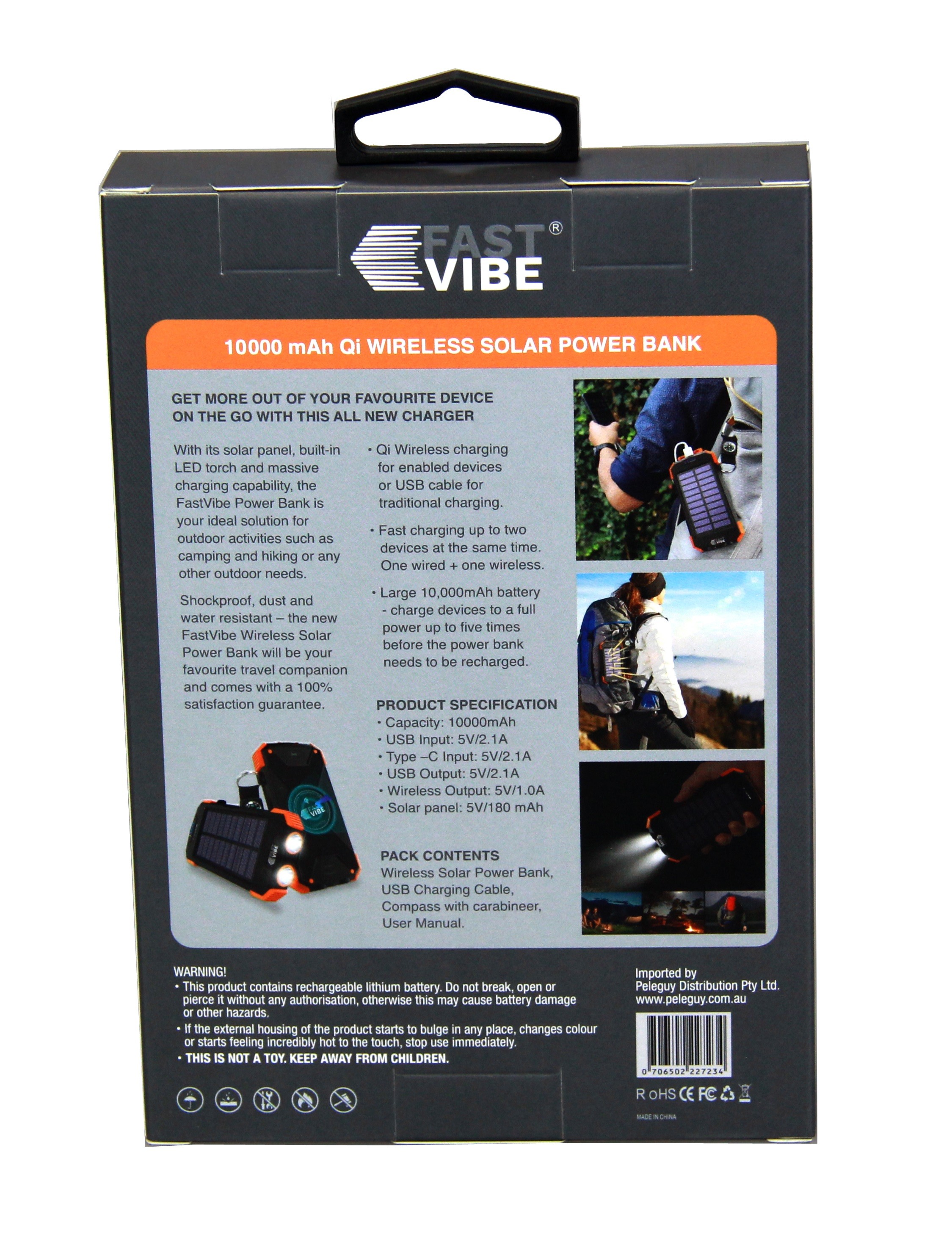 Fast Vibe Wireless Solar power bank 10000mAh Fast Vibe Products