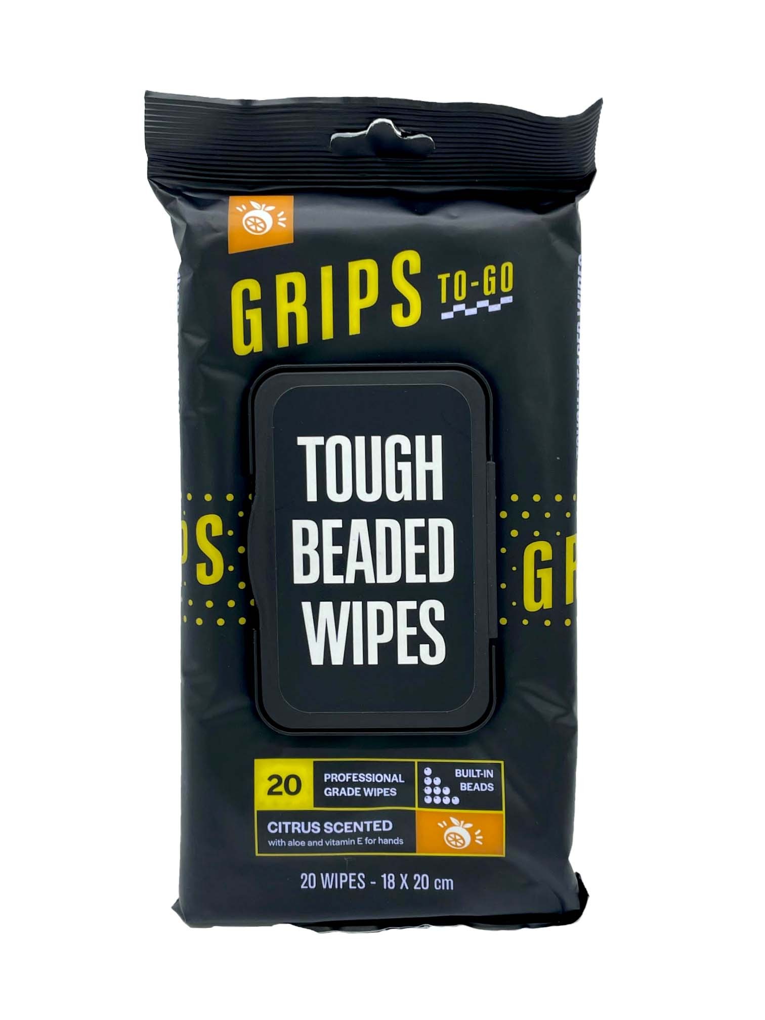 Grips Tough Beaded Wipes 20 PeleGuy Distribution Pty Ltd 1300 377 341