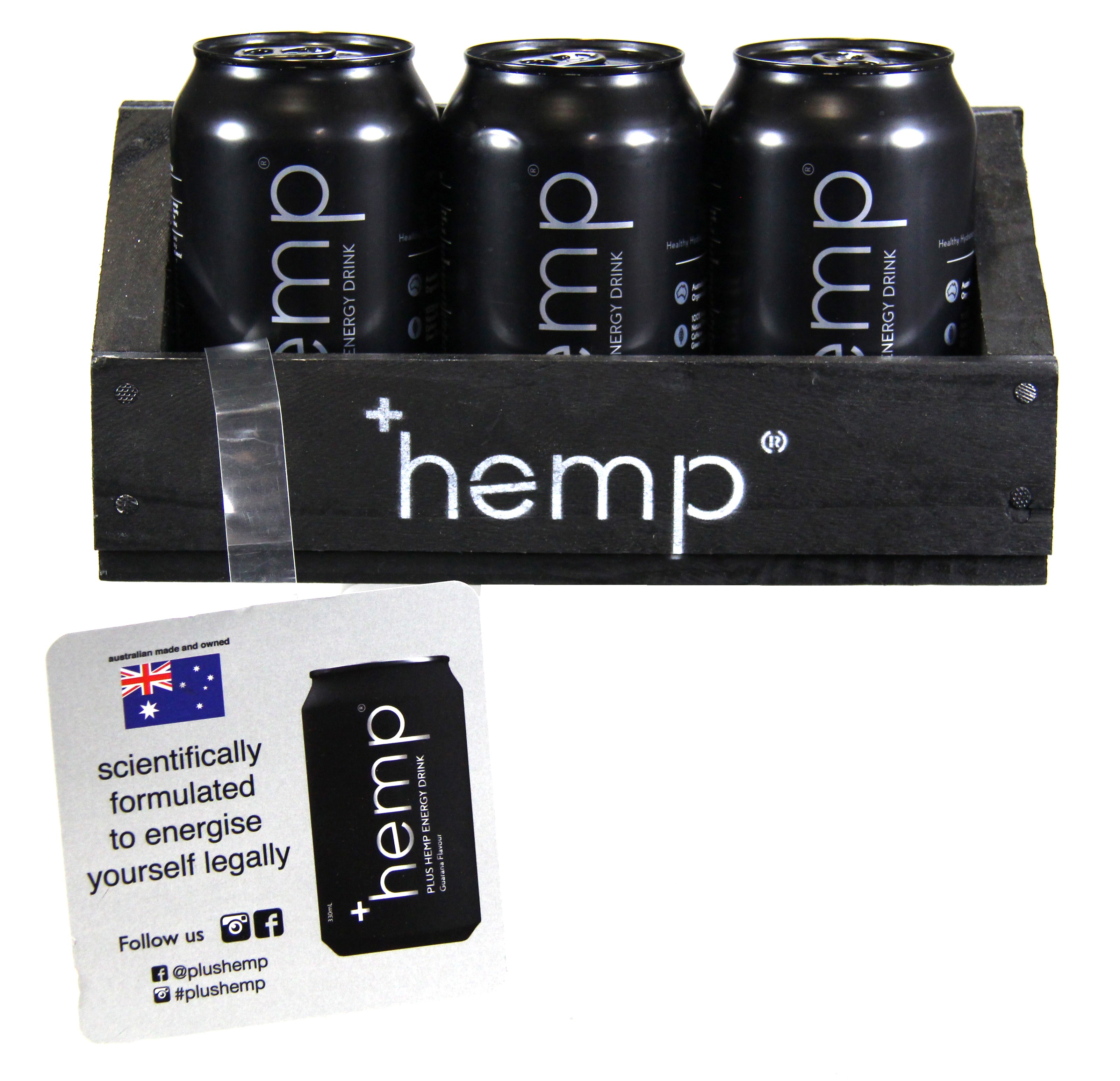 Hemp +Hemp Energy Drink 12 Cans PeleGuy Distribution Pty Ltd 1300 377 341