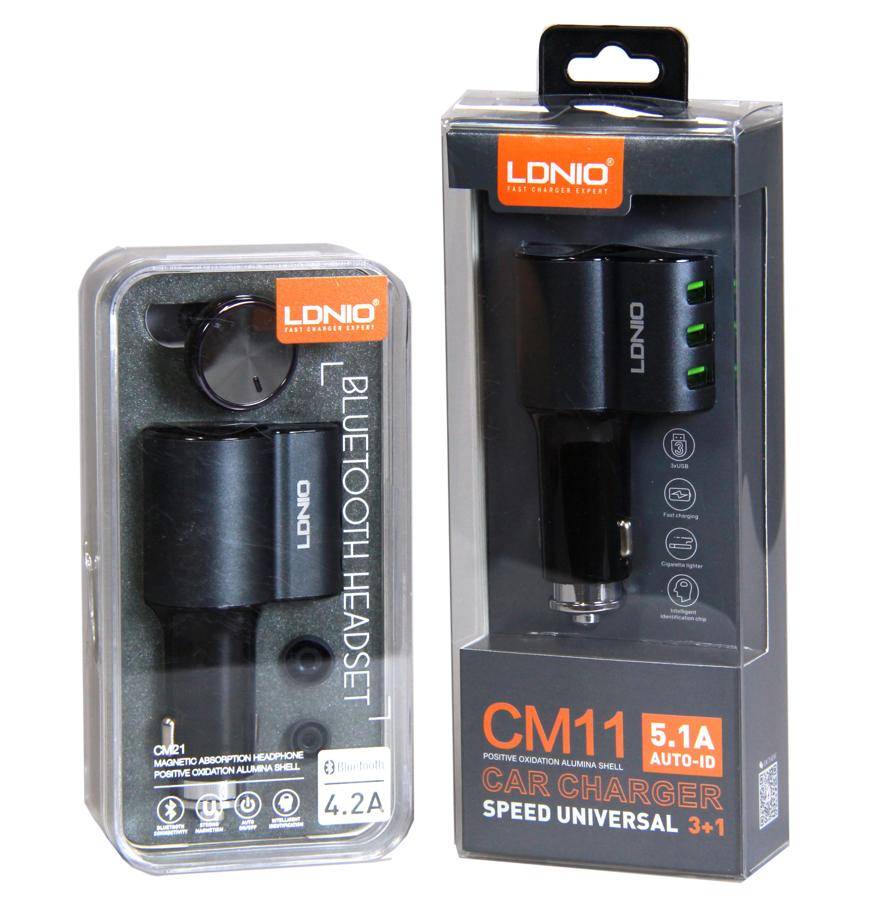 LDNIO Bluetooth Headset and LDNIO Car charger PeleGuy Distribution Pty