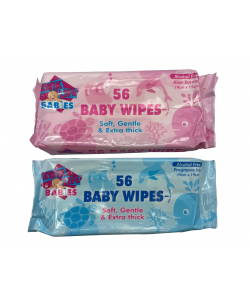 Baby Wipes 56pk Blue 6 Pink 6