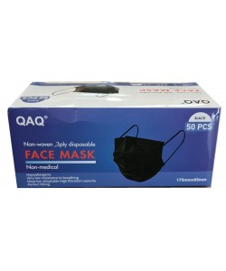 Face Mask Disposable BLK 50PCS