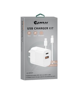 Wall Charger BRAID USBC>C 20W