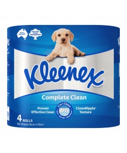 KLEENEX Complete Clean Toilet Paper 4pk