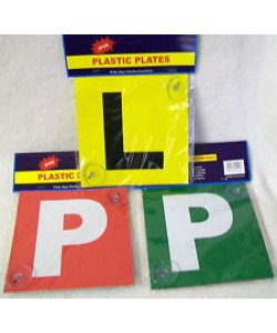 P Plate plastic red 