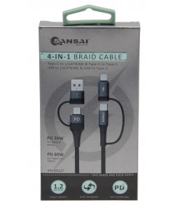 4-IN-1 Braided Cable PD 60W