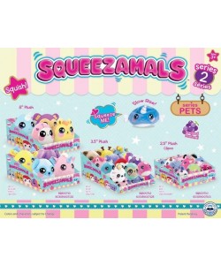 Squeezamals Display of 4 Pcs