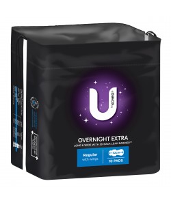 U By Kotex Pads Overnight EXTRA 10PK