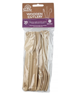 EcoSouLife Wooden Forks 20PK