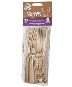 EcoSouLife Wooden Knifes 20PK