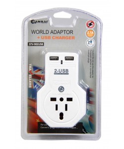 World Adapter + 2USB 2.1A