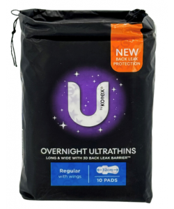 U By Kotex O/N U/Thin REG 10PK
