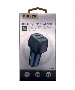 Dual QC 43W USB+Type C PHILEX